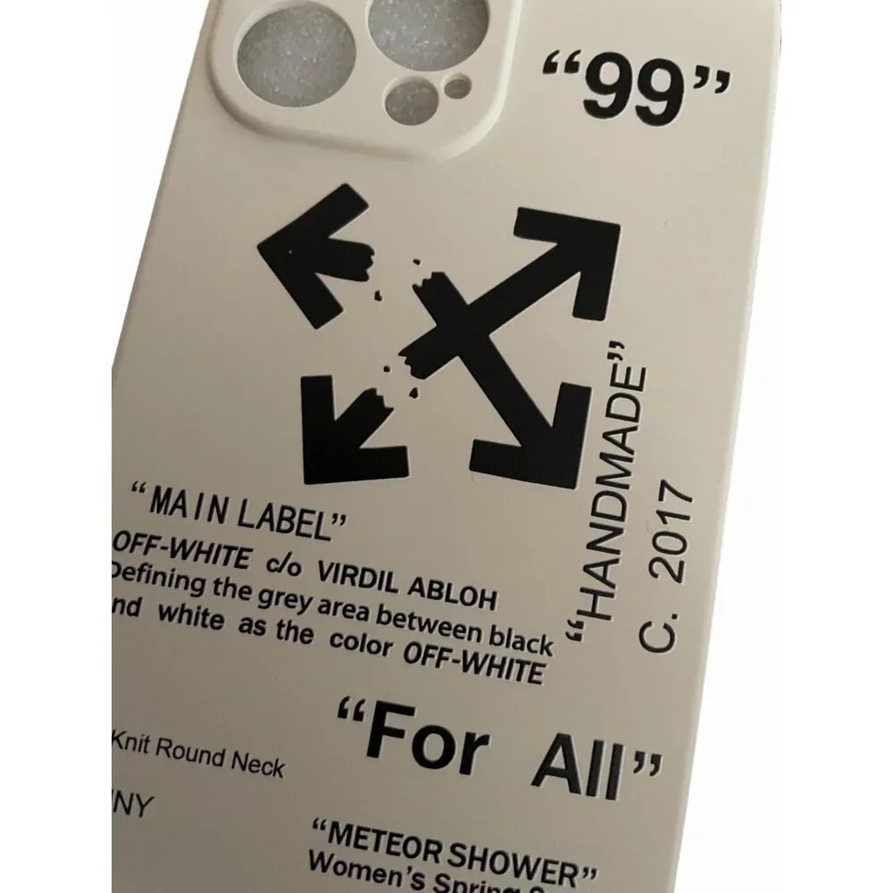 Off-White Meteor Shower iPhone Case - Cream & Black Arrow Logo - 13 Pro Max